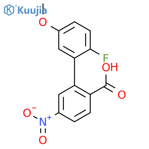 2-(2-Fluoro-5-methoxyphenyl)-4-nitrobenzoic acid structure