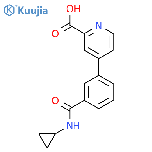 2-Pyridinecarboxylic acid, 4-[3-[(cyclopropylamino)carbonyl]phenyl]- structure