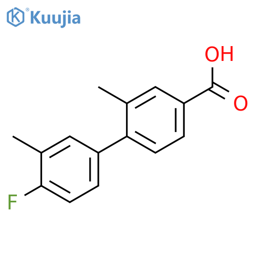 4-(4-Fluoro-3-methylphenyl)-3-methylbenzoic acid structure