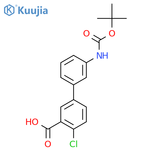 2-Chloro-5-[3-[(2-methylpropan-2-yl)oxycarbonylamino]phenyl]benzoic acid structure