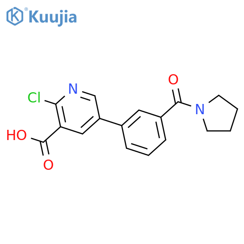 2-Chloro-5-(3-pyrrolidinylcarbonylphenyl)nicotinic acid structure