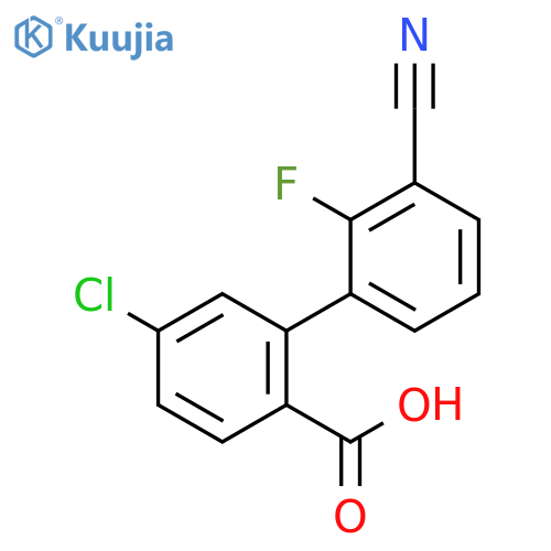 4-Chloro-2-(3-cyano-2-fluorophenyl)benzoic acid structure