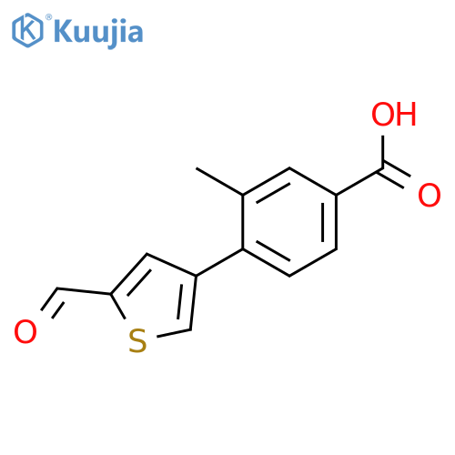 4-(2-Formylthiophen-4-YL)-3-methylbenzoic acid structure