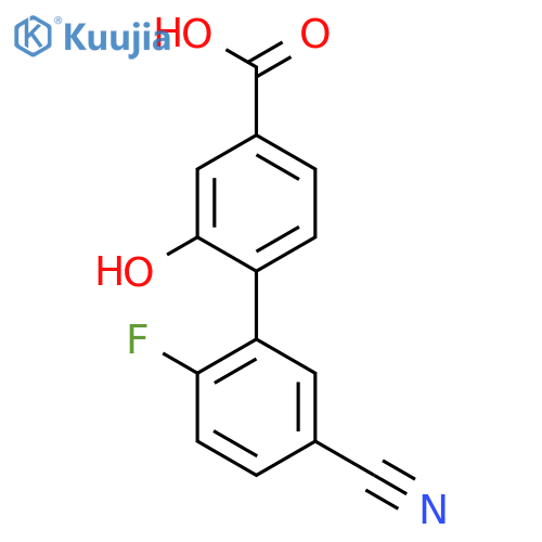 4-(5-Cyano-2-fluorophenyl)-3-hydroxybenzoic acid structure