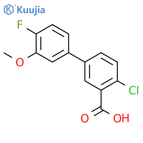 2-chloro-5-(4-fluoro-3-methoxyphenyl)benzoic Acid structure