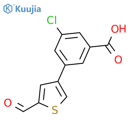 3-Chloro-5-(5-formylthiophen-3-yl)benzoic acid structure