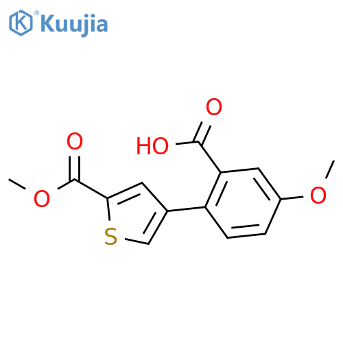 2-[5-(Methoxycarbonyl)thiophen-3-YL]-5-methoxybenzoic acid structure