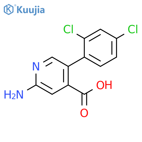 2-Amino-5-(2,4-dichlorophenyl)isonicotinic acid structure