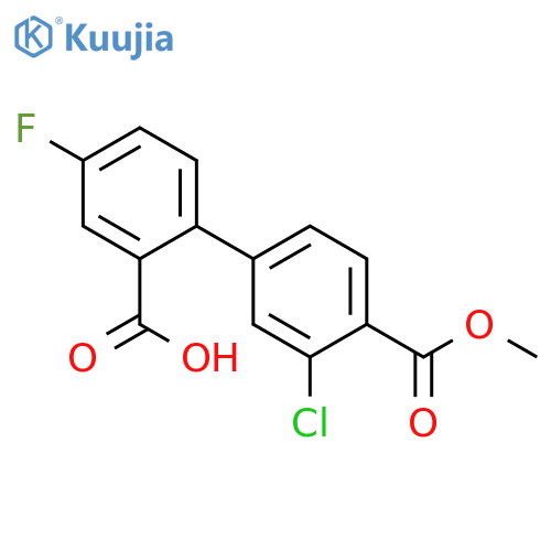 2-(3-Chloro-4-methoxycarbonylphenyl)-5-fluorobenzoic acid structure