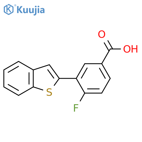 3-[Benzo(b)thiophen-2-yl]-4-fluorobenzoic acid structure