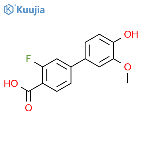 4-(4-Carboxy-3-fluorophenyl)-2-methoxyphenol structure