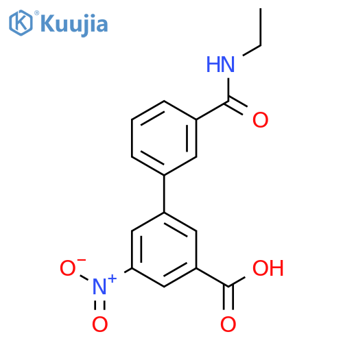 3-[3-(N-Ethylaminocarbonyl)phenyl]-5-nitrobenzoic acid structure