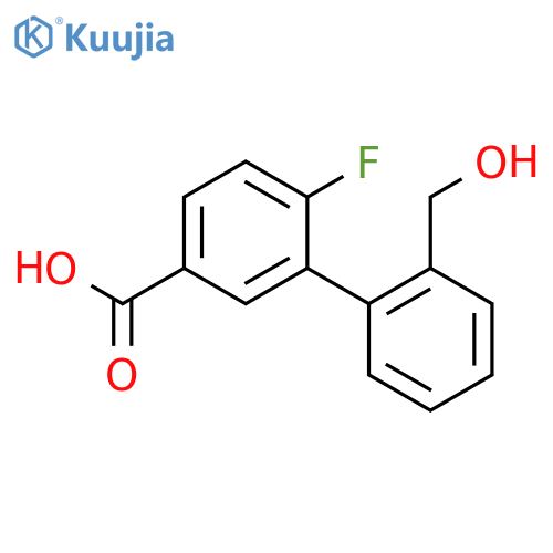 4-Fluoro-3-(2-hydroxymethylphenyl)benzoic acid structure