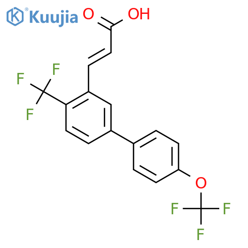 4'-(Trifluoromethoxy)-4-(trifluoromethyl)biphenyl-3-acrylic acid structure
