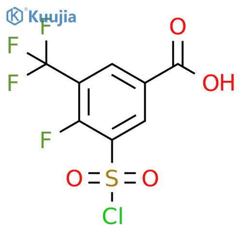4-Fluoro-3-(trifluoromethyl)-5-chlorosulfonyl) benzoic acid structure