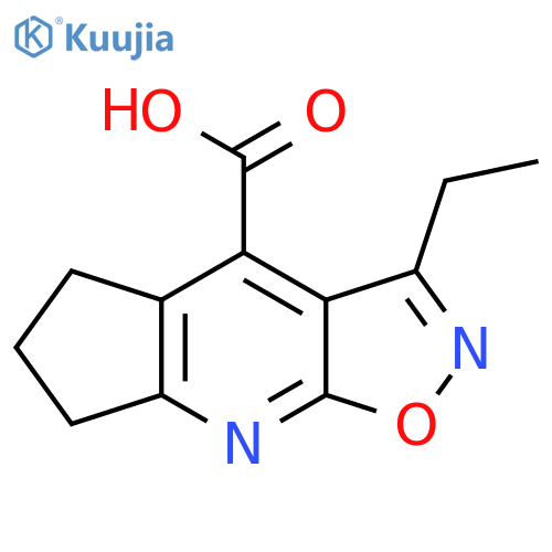3-Ethyl-6,7-dihydro-5H-cyclopenta[b]isoxazolo[4,5-e]pyridine-4-carboxylic acid structure