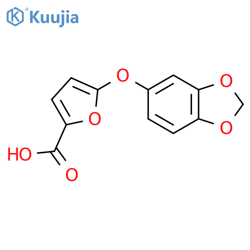 5-(1,3-dioxaindan-5-yloxy)furan-2-carboxylic acid structure