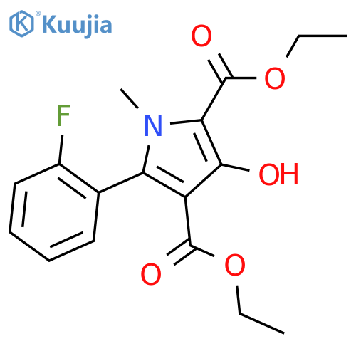 Diethyl 5-(2-fluorophenyl)-3-hydroxy-1-methyl-1H-pyrrole-2,4-dicarboxylate structure