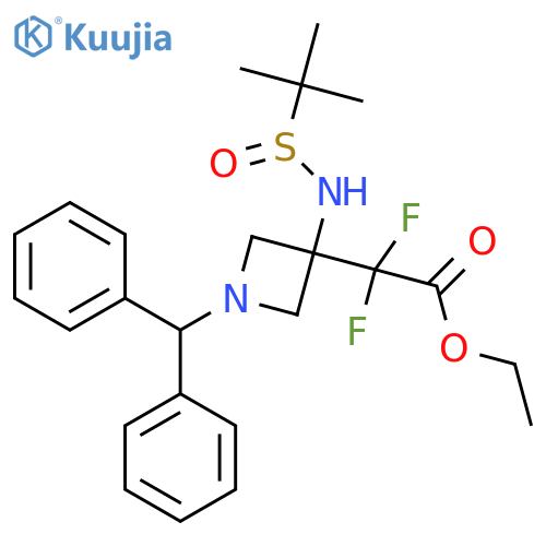 Ethyl 2-[1-benzhydryl-3-(tert-butylsulfinylamino)azetidin-3-yl]-2,2-difluoro-acetate structure