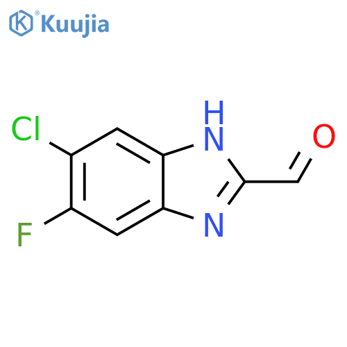 5-chloro-6-fluoro-1H-1,3-benzodiazole-2-carbaldehyde structure