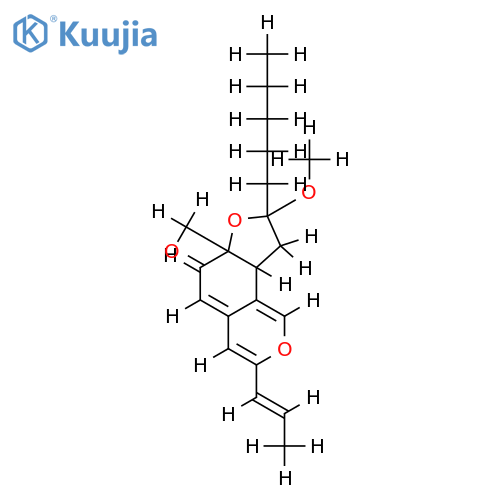 (6aR,8R,9aR)-8-methoxy-6a-methyl-8-pentyl-3-((E)-prop-1-enyl)-6a,8,9,9atetrahydro-6H-furo[2,3-h]-isochromen-6-one structure