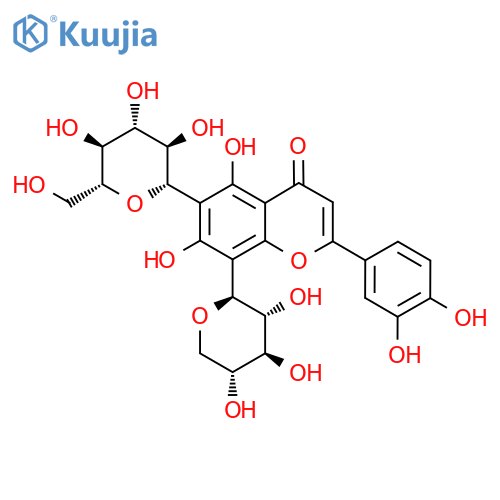 4H-1-Benzopyran-4-one, 2-(3,4-dihydroxyphenyl)-6-β-D-glucopyranosyl-5,7-dihydroxy-8-β-D-xylopyranosyl- structure