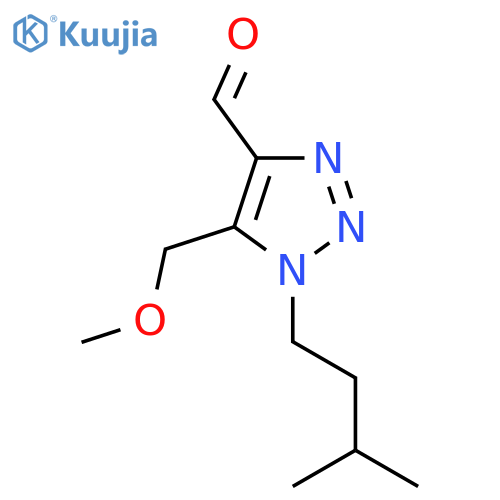 5-(methoxymethyl)-1-(3-methylbutyl)-1H-1,2,3-triazole-4-carbaldehyde structure