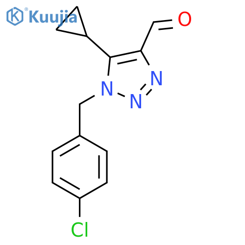 1-(4-chlorophenyl)methyl-5-cyclopropyl-1H-1,2,3-triazole-4-carbaldehyde structure