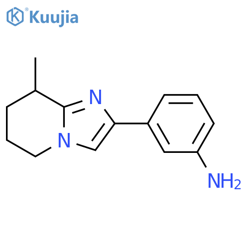 3-{8-methyl-5H,6H,7H,8H-imidazo[1,2-a]pyridin-2-yl}aniline structure