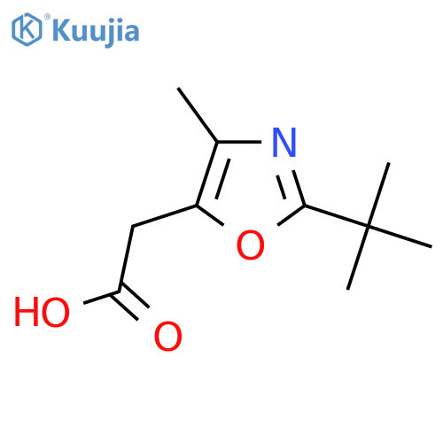 2-(2-Tert-butyl-4-methyl-1,3-oxazol-5-yl)acetic acid structure