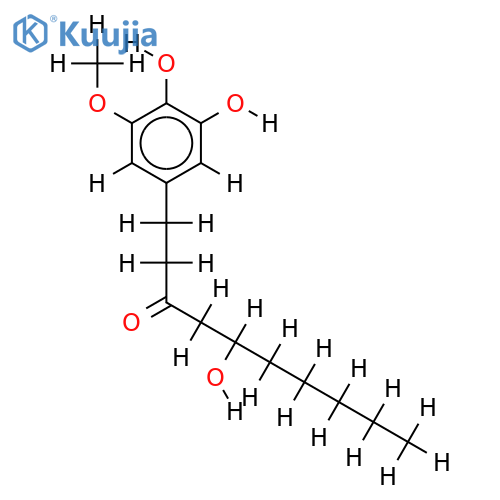 (5S)-5-hydroxy-1-(4',5'-dihydroxy-3'-methoxyphenyl)-decan-3-one structure