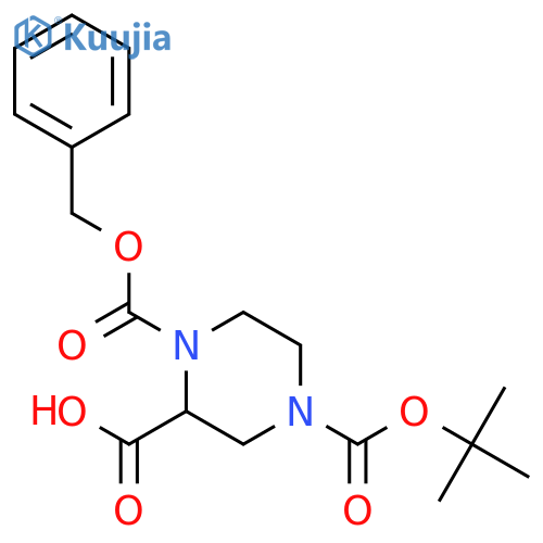 N-4-Boc-N-1-Cbz-2-piperazine Carboxylic Acid structure