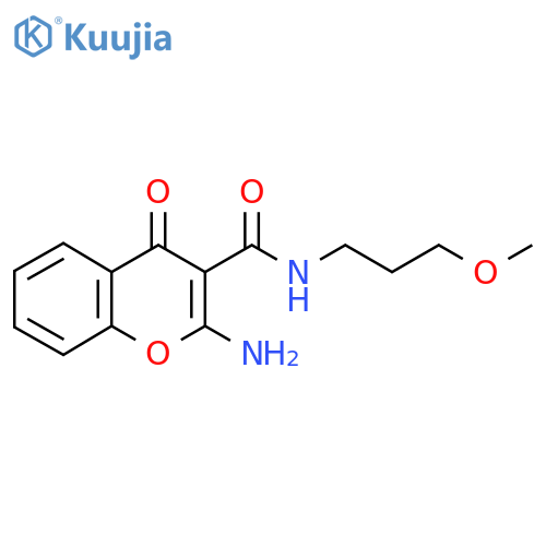 2-Amino-N-(3-methoxypropyl)-4-oxo-4H-chromene-3-carboxamide structure