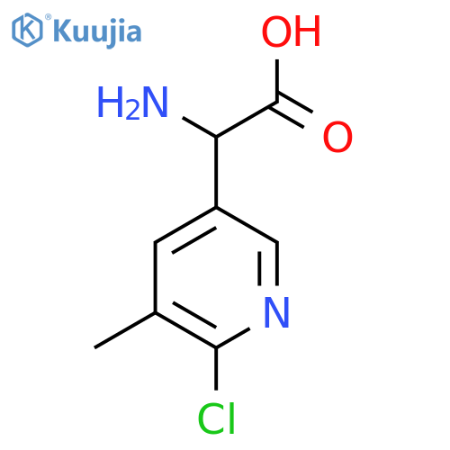2-amino-2-(6-chloro-5-methylpyridin-3-yl)acetic acid structure