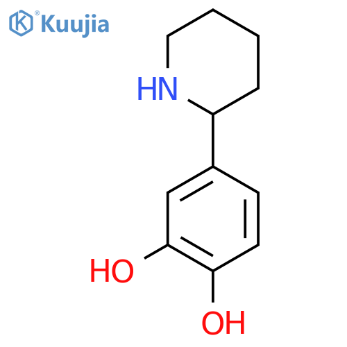 4-(piperidin-2-yl)benzene-1,2-diol structure