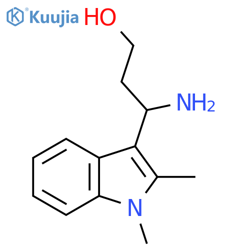 3-amino-3-(1,2-dimethyl-1H-indol-3-yl)propan-1-ol structure
