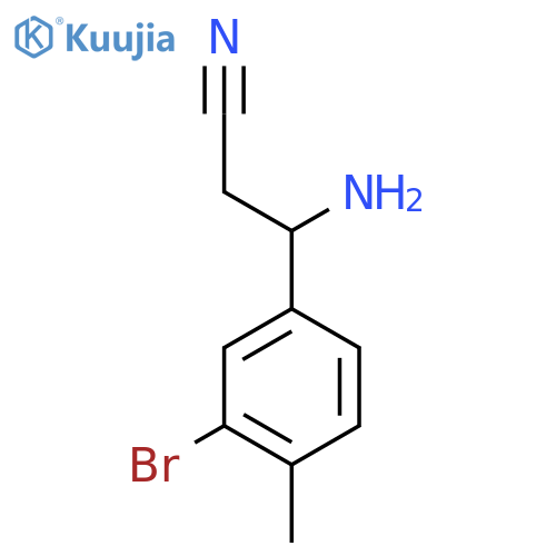 3-AMINO-3-(3-BROMO-4-METHYLPHENYL)PROPANENITRILE structure
