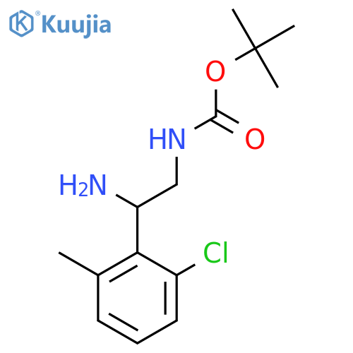 tert-butyl N-2-amino-2-(2-chloro-6-methylphenyl)ethylcarbamate structure