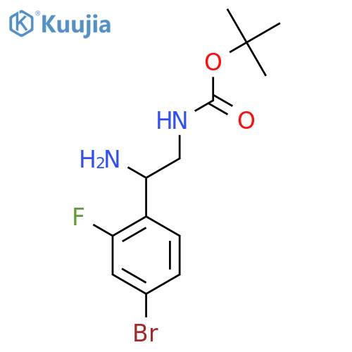 tert-butyl N-2-amino-2-(4-bromo-2-fluorophenyl)ethylcarbamate structure