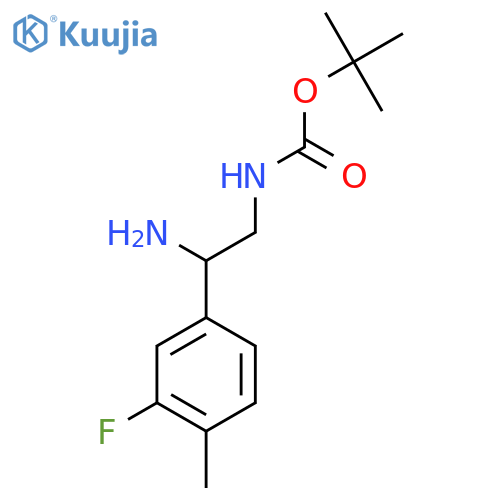 tert-butyl N-2-amino-2-(3-fluoro-4-methylphenyl)ethylcarbamate structure