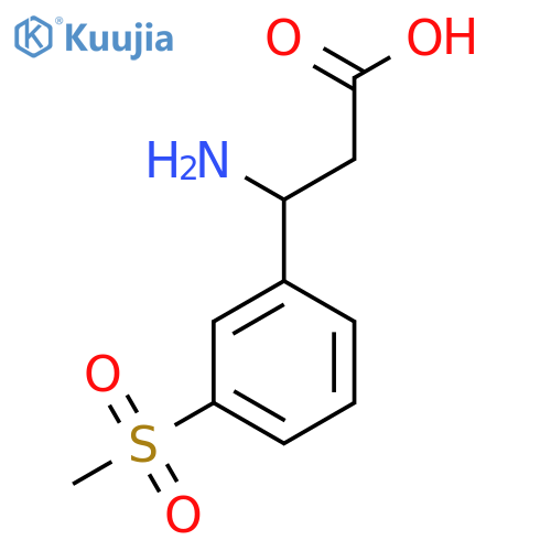 3-amino-3-(3-methanesulfonylphenyl)propanoic acid structure
