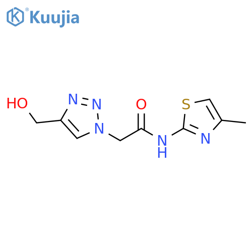 2-[4-(hydroxymethyl)-1H-1,2,3-triazol-1-yl]-N-(4-methyl-1,3-thiazol-2-yl)acetamide structure
