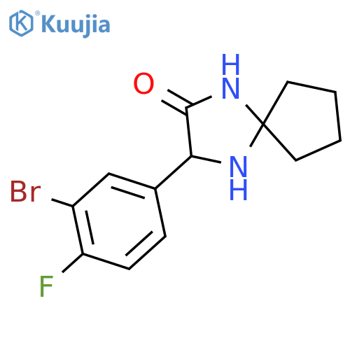 3-(3-Bromo-4-fluorophenyl)-1,4-diazaspiro[4.4]nonan-2-one structure