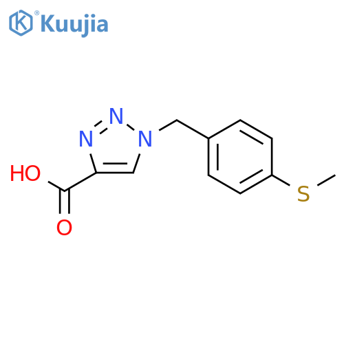 1-{[4-(methylsulfanyl)phenyl]methyl}-1h-1,2,3-triazole-4-carboxylic acid structure