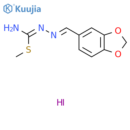 2,3-Diaza-4-benzo3,4-d1,3-dioxolan-5-yl-1-methylthiobuta-1,3-dienylamine, hydroiodide structure
