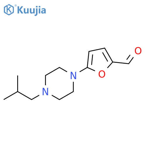 2-Furancarboxaldehyde, 5-[4-(2-methylpropyl)-1-piperazinyl]- structure