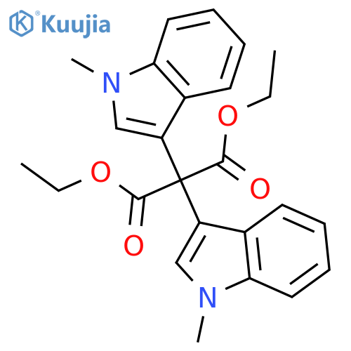 Propanedioic acid, bis(1-methyl-1H-indol-3-yl)-, diethyl ester structure