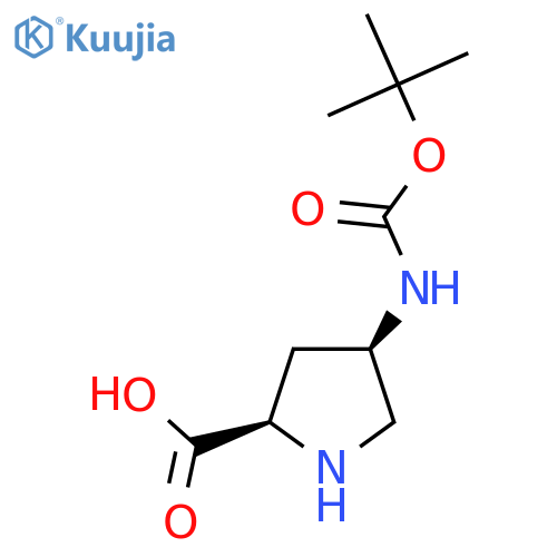 (2R,4R)-4-((Tert-Butoxycarbonyl)amino)pyrrolidine-2-carboxylic acid structure