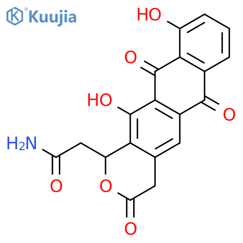 1H-Anthra[2,3-c]pyran-1-acetamide,3,4,6,11-tetrahydro-10,12-dihydroxy-3,6,11-trioxo-, (+)- structure