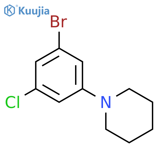 1-Bromo-3-chloro-5-piperidinobenzene structure